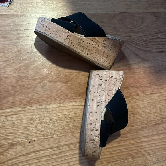 Cordani black leather cross slide wedge size 37 - Picture 7 of 8